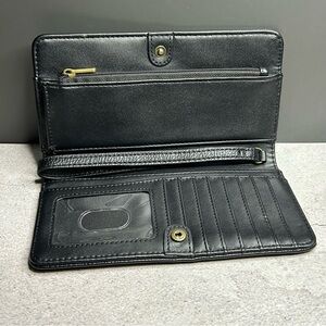 Universal Thread Black Wallet with Gold Details